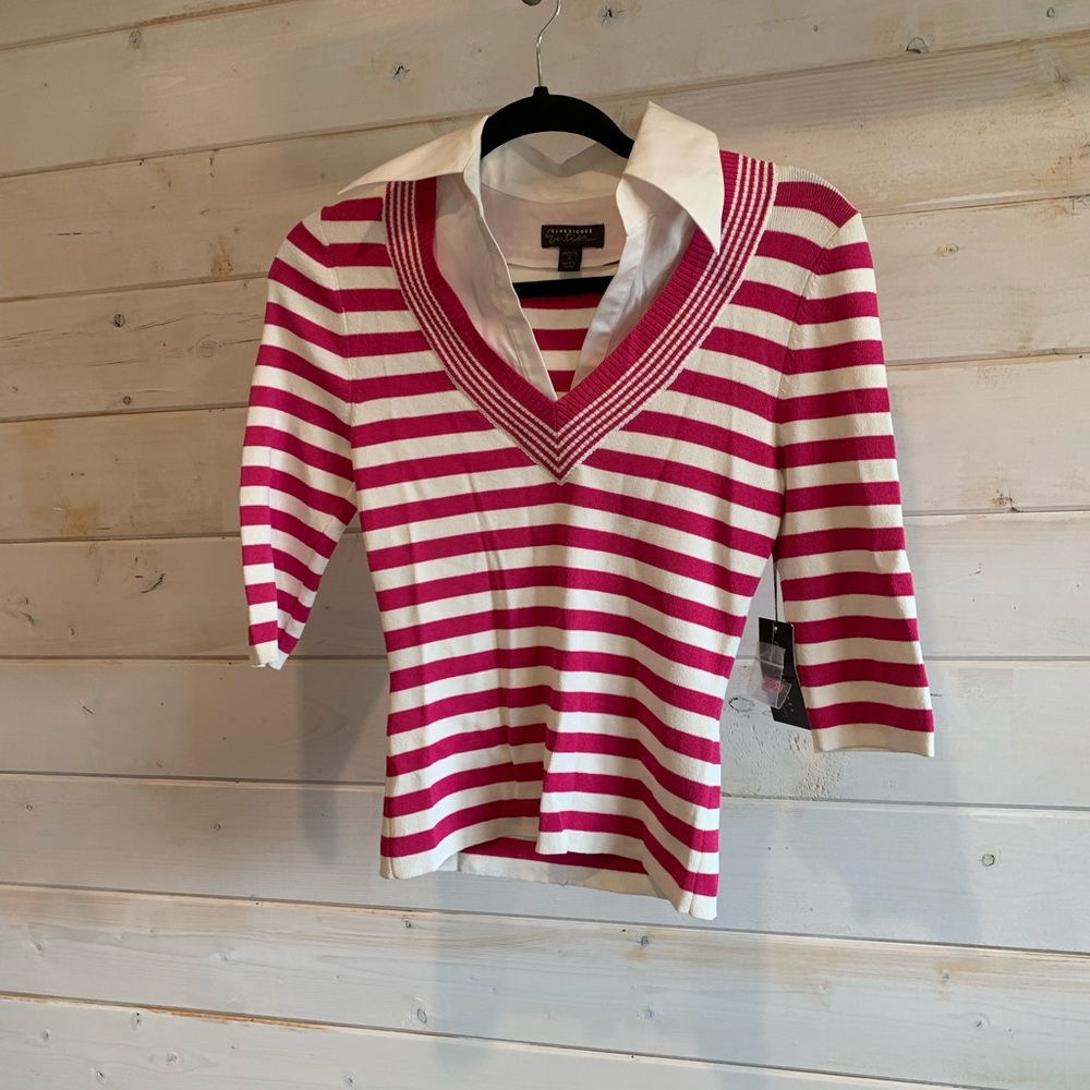 Classiques Entier | NWT Pink and White Striped Top